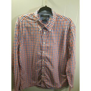 Tommy Hilfiger Mens‎ L Custom Fit Red/White/Blue Gingham Button up Shirt Preppy